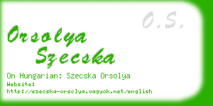 orsolya szecska business card